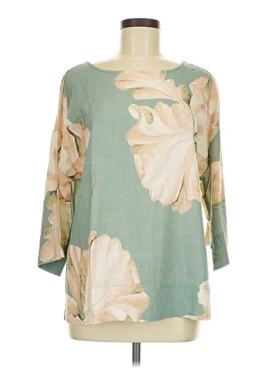 Pre-owned Soft Surroundings 3/4 Sleeve Blouse In Green