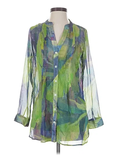 Pre-owned Soft Surroundings 3/4 Sleeve Blouse In Green