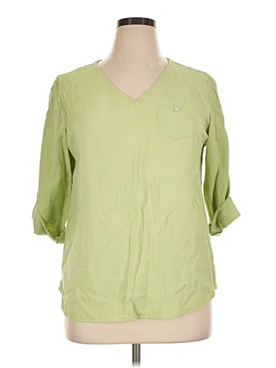 Pre-owned Soft Surroundings 3/4 Sleeve Blouse In Green