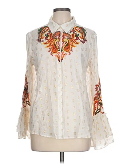 Pre-owned Soft Surroundings 3/4 Sleeve Blouse In Ivory