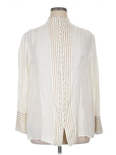 Pre-owned Soft Surroundings 3/4 Sleeve Blouse In Ivory