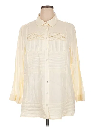 Pre-owned Soft Surroundings 3/4 Sleeve Blouse In Ivory