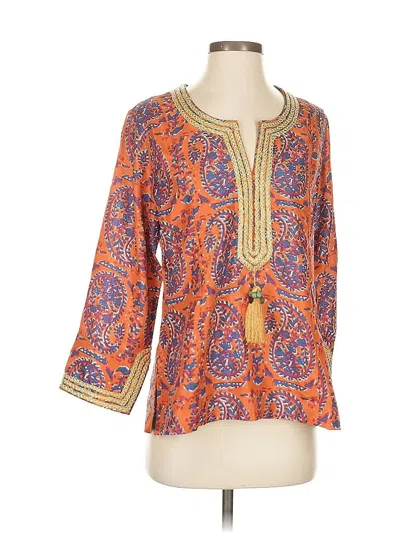 Pre-owned Soft Surroundings 3/4 Sleeve Blouse In Orange
