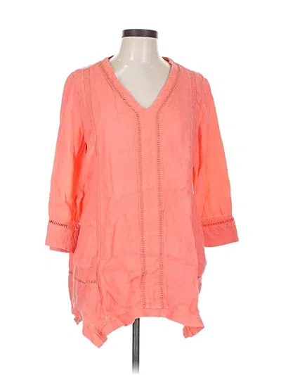 Pre-owned Soft Surroundings 3/4 Sleeve Blouse In Orange