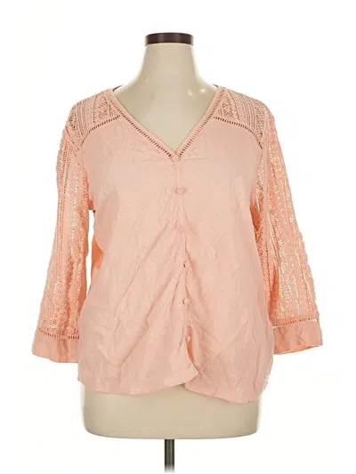 Pre-owned Soft Surroundings 3/4 Sleeve Blouse In Orange