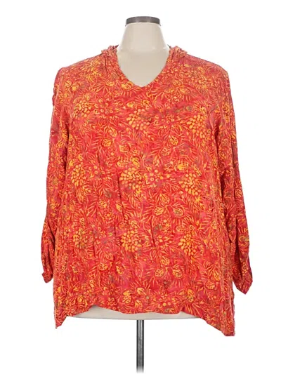 Pre-owned Soft Surroundings 3/4 Sleeve Blouse In Orange