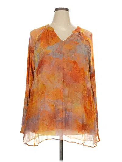 Pre-owned Soft Surroundings 3/4 Sleeve Blouse In Orange