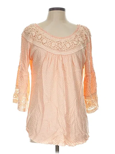Pre-owned Soft Surroundings 3/4 Sleeve Blouse In Orange