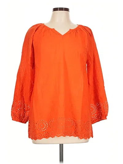 Pre-owned Soft Surroundings 3/4 Sleeve Blouse In Orange