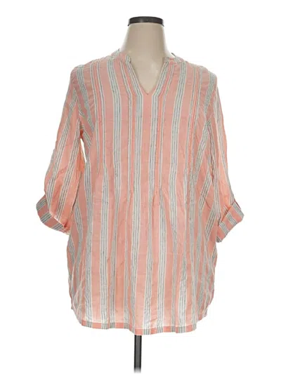 Pre-owned Soft Surroundings 3/4 Sleeve Blouse In Orange