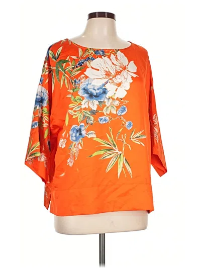 Pre-owned Soft Surroundings 3/4 Sleeve Blouse In Orange