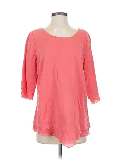Pre-owned Soft Surroundings 3/4 Sleeve Blouse In Pink