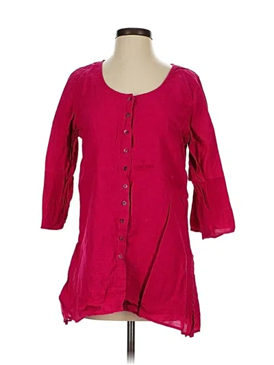 Pre-owned Soft Surroundings 3/4 Sleeve Blouse In Pink