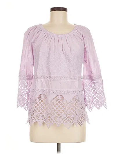 Pre-owned Soft Surroundings 3/4 Sleeve Blouse In Pink