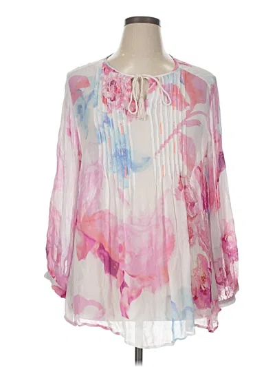 Pre-owned Soft Surroundings 3/4 Sleeve Blouse In Pink