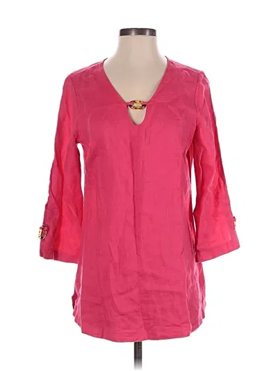 Pre-owned Soft Surroundings 3/4 Sleeve Blouse In Pink