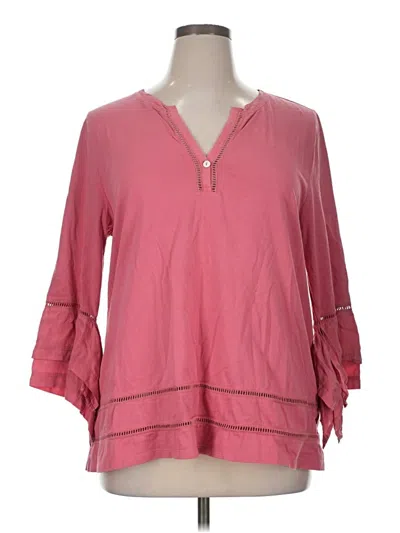 Pre-owned Soft Surroundings 3/4 Sleeve Blouse In Pink