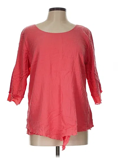 Pre-owned Soft Surroundings 3/4 Sleeve Blouse In Pink