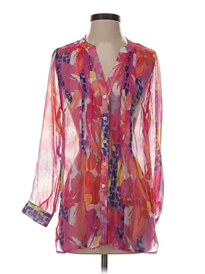 Pre-owned Soft Surroundings 3/4 Sleeve Blouse In Pink