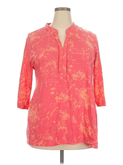 Pre-owned Soft Surroundings 3/4 Sleeve Blouse In Pink