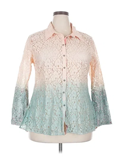 Pre-owned Soft Surroundings 3/4 Sleeve Blouse In Pink