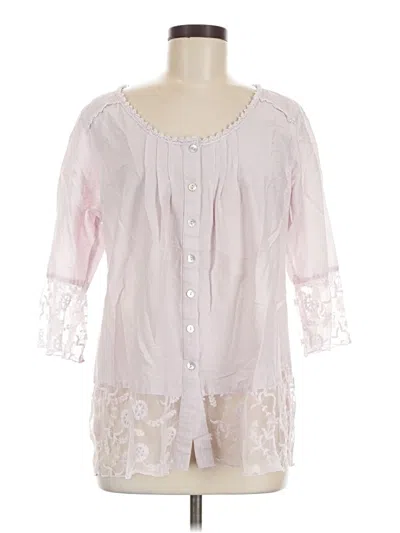 Pre-owned Soft Surroundings 3/4 Sleeve Blouse In Pink