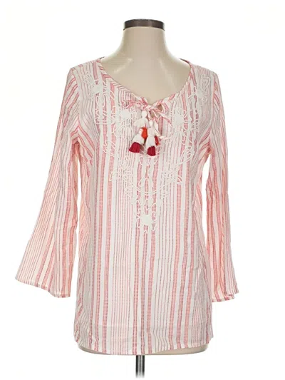 Pre-owned Soft Surroundings 3/4 Sleeve Blouse In Pink