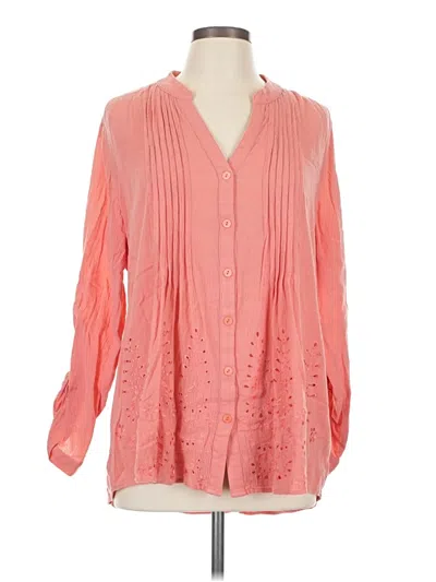 Pre-owned Soft Surroundings 3/4 Sleeve Blouse In Pink