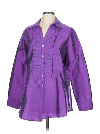 Pre-owned Soft Surroundings 3/4 Sleeve Blouse In Purple