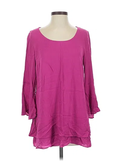 Pre-owned Soft Surroundings 3/4 Sleeve Blouse In Purple