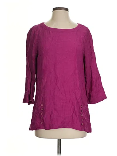 Pre-owned Soft Surroundings 3/4 Sleeve Blouse In Purple