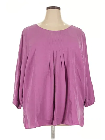 Pre-owned Soft Surroundings 3/4 Sleeve Blouse In Purple