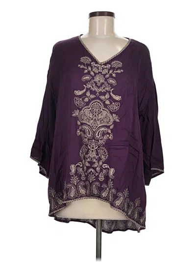 Pre-owned Soft Surroundings 3/4 Sleeve Blouse In Purple