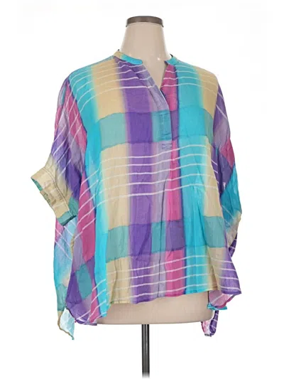 Pre-owned Soft Surroundings 3/4 Sleeve Blouse In Purple