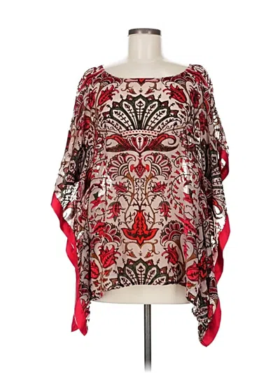 Pre-owned Soft Surroundings 3/4 Sleeve Blouse In Red