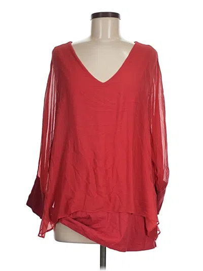 Pre-owned Soft Surroundings 3/4 Sleeve Blouse In Red