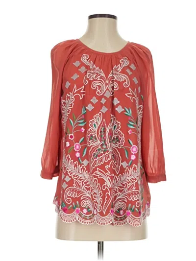 Soft Surroundings 3/4 Sleeve Blouse In Red