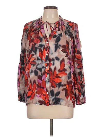 Pre-owned Soft Surroundings 3/4 Sleeve Blouse In Red