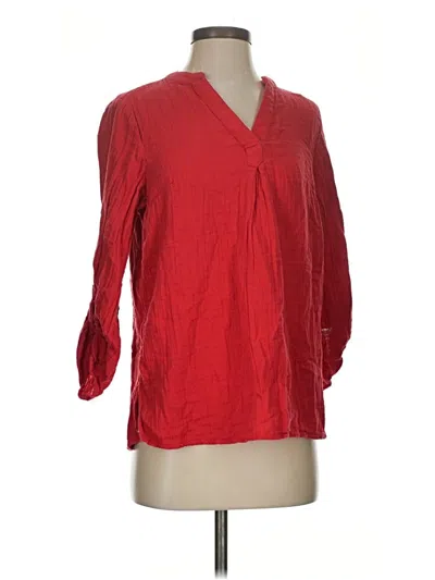 Pre-owned Soft Surroundings 3/4 Sleeve Blouse In Red