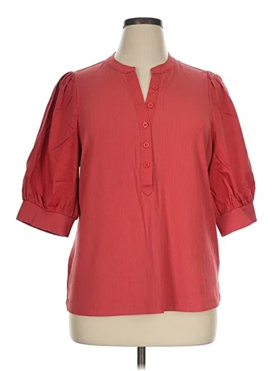 Pre-owned Soft Surroundings 3/4 Sleeve Blouse In Red