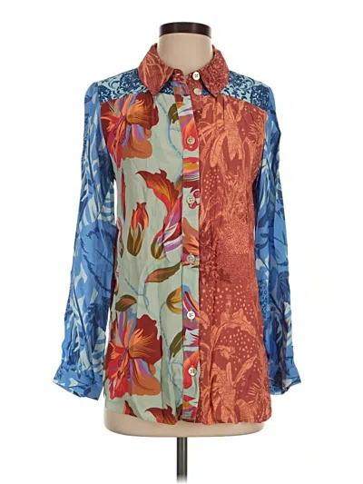 Pre-owned Soft Surroundings 3/4 Sleeve Blouse In Teal