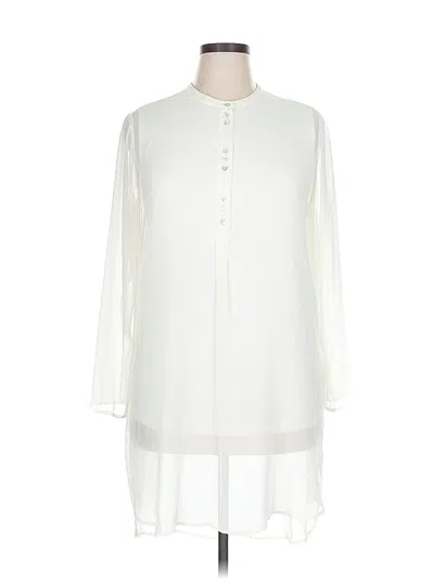 Pre-owned Soft Surroundings 3/4 Sleeve Blouse In White