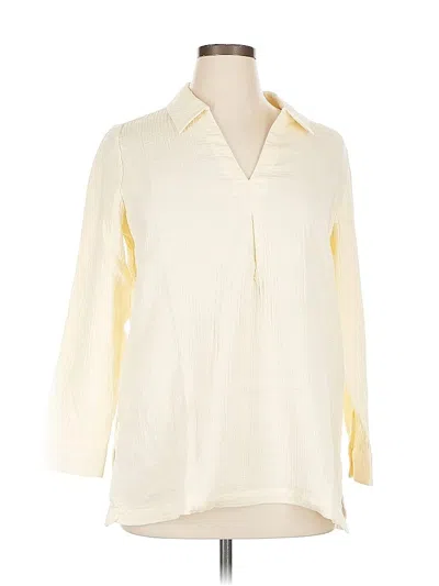 Pre-owned Soft Surroundings 3/4 Sleeve Blouse In White