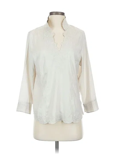 Pre-owned Soft Surroundings 3/4 Sleeve Blouse In White