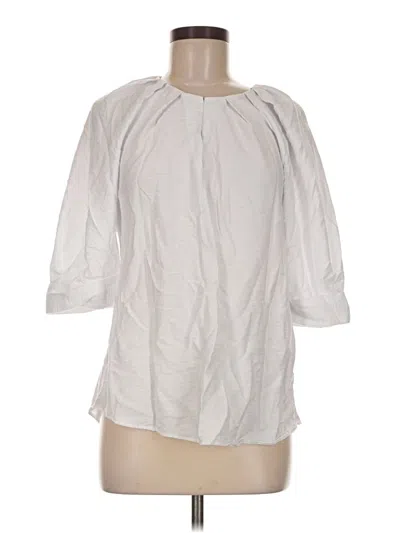 Pre-owned Soft Surroundings 3/4 Sleeve Blouse In White