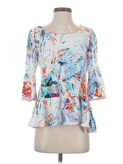 Pre-owned Soft Surroundings 3/4 Sleeve Blouse In White
