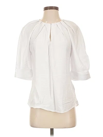 Pre-owned Soft Surroundings 3/4 Sleeve Blouse In White