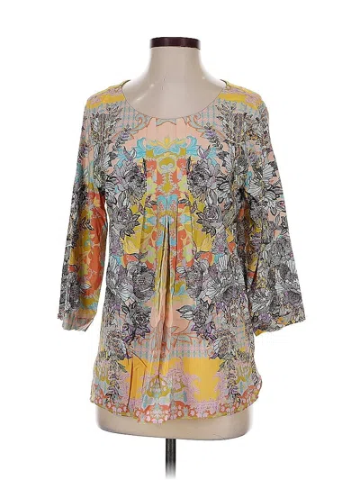 Pre-owned Soft Surroundings 3/4 Sleeve Blouse In Yellow