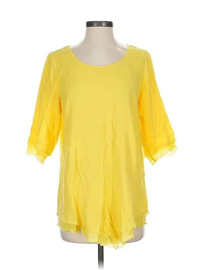 Pre-owned Soft Surroundings 3/4 Sleeve Blouse In Yellow