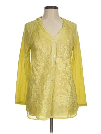 Pre-owned Soft Surroundings 3/4 Sleeve Blouse In Yellow
